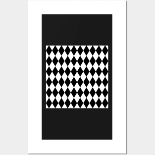 Diamond pattern in blackandwhite Posters and Art